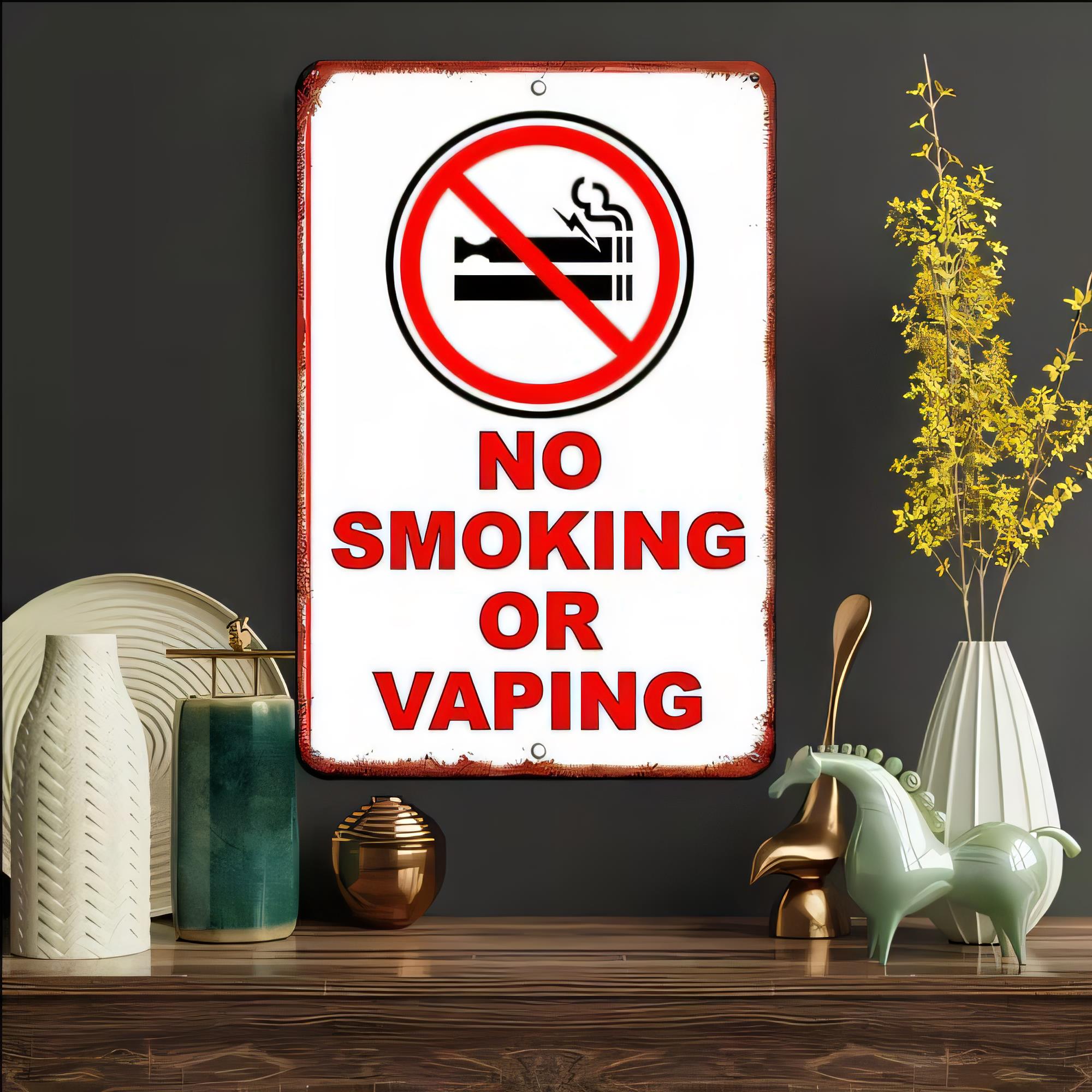Vape Decoration - Металлическая табличка «Не курить и не