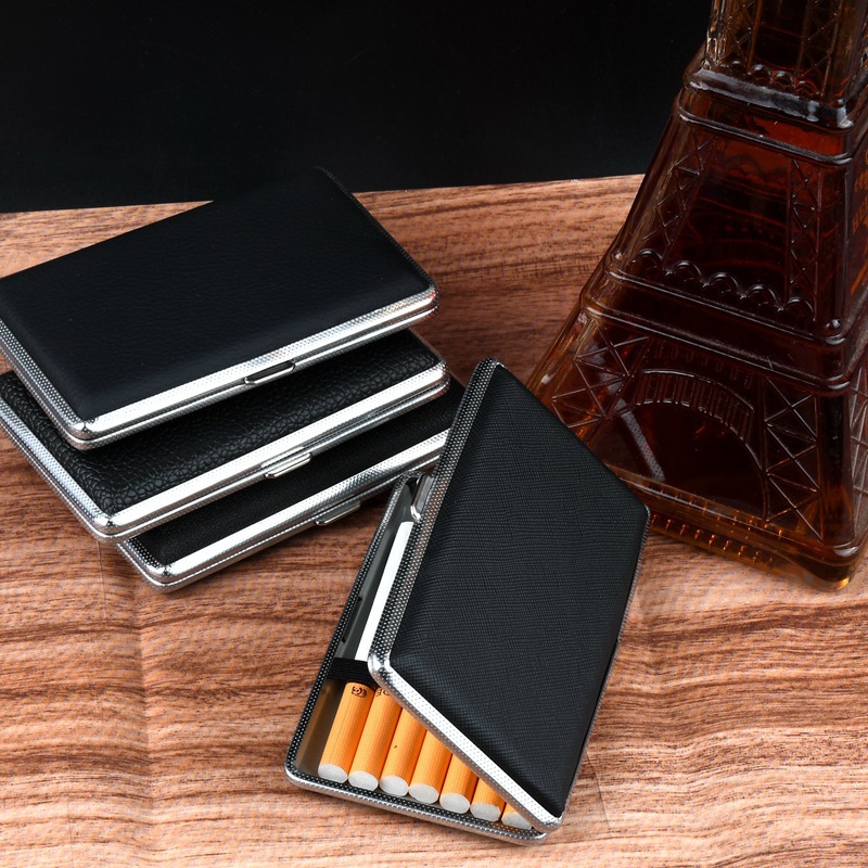 Smoking & Vaping Accessories - Новый тонкий металлический кожаный портсигар 5,5,